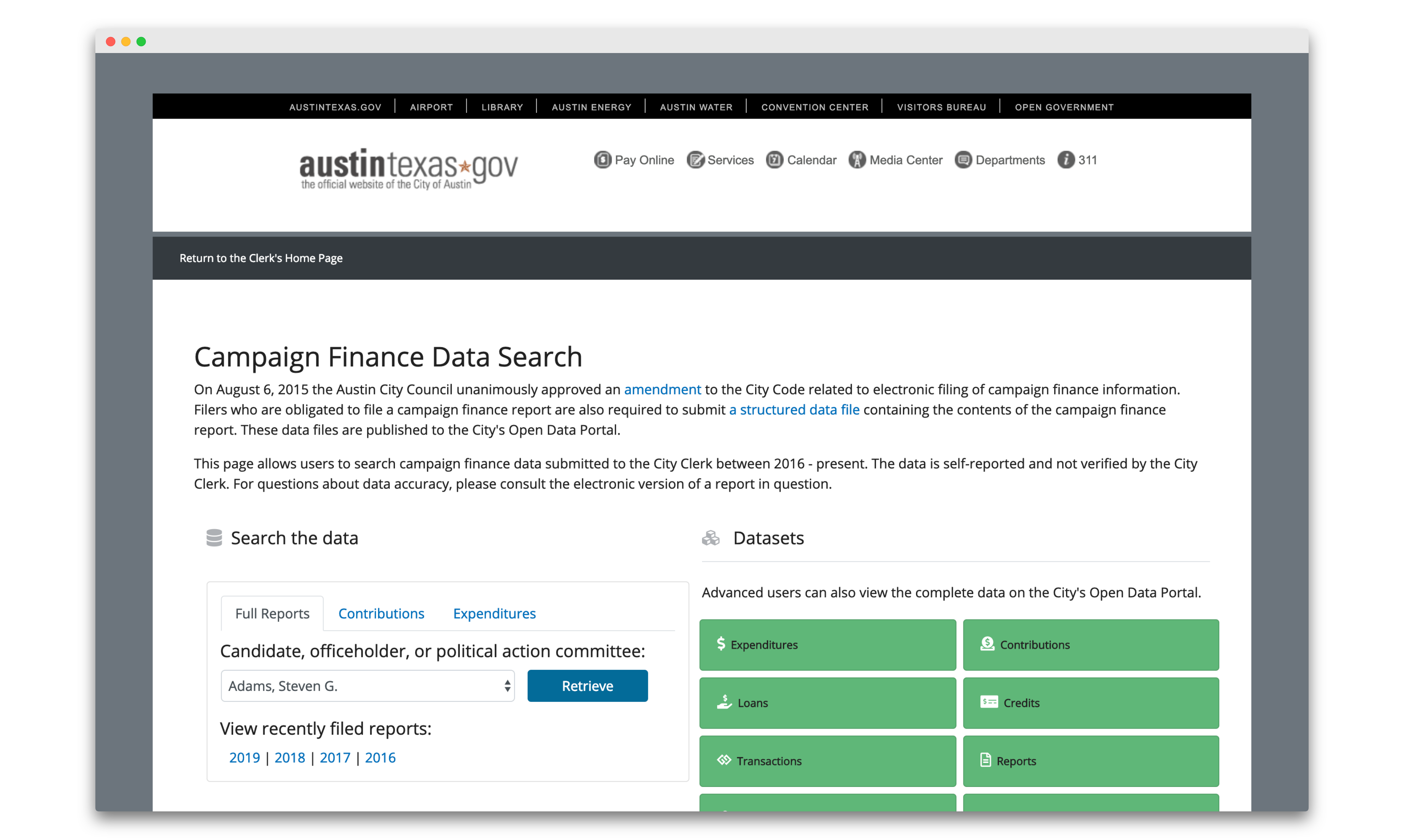 Campaign Finance Data Initiative